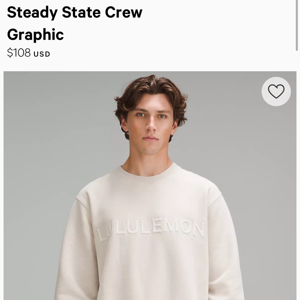 Lululemon Steady state crew neck natural ivy color